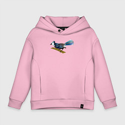 Толстовка оверсайз детская Голубая сойка, цвет: светло-розовый