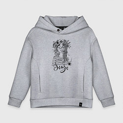 Детское худи оверсайз Эльза в венке из летних цветов