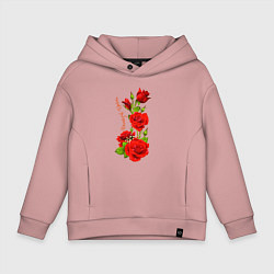 Детское худи оверсайз Прекрасная Дарина - букет из роз