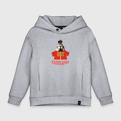 Толстовка оверсайз детская Капибара в русском стиле барина, цвет: меланж