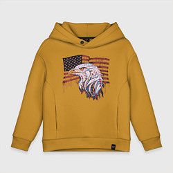 Толстовка оверсайз детская American eagle, цвет: горчичный