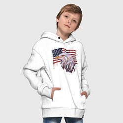 Толстовка оверсайз детская American eagle, цвет: белый — фото 2