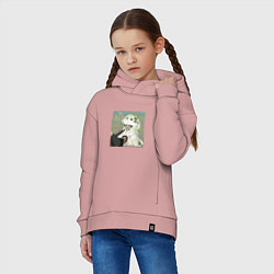 Толстовка оверсайз детская Кошечка Нахида и Аль-Хайтам, цвет: пыльно-розовый — фото 2