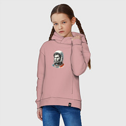 Толстовка оверсайз детская Юрий Гагарин в современном стиле, цвет: пыльно-розовый — фото 2