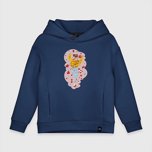 Детское худи оверсайз Люблю только себя / Тёмно-синий – фото 1