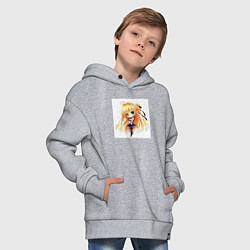 Толстовка оверсайз детская Красивая Юки Асуна, цвет: меланж — фото 2