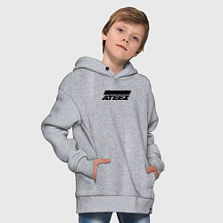 Толстовка оверсайз детская Ateez big logo, цвет: меланж — фото 2