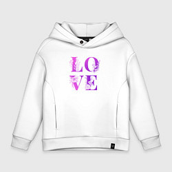 Толстовка оверсайз детская Love Любовь цветы, цвет: белый