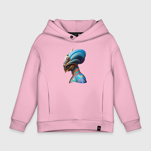 Детское худи оверсайз An alien from a distant planet - neural network / Светло-розовый – фото 1