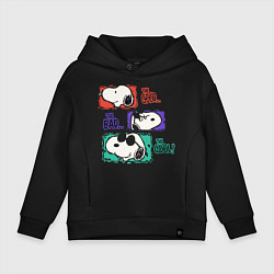 Толстовка оверсайз детская The good the bad the cool, цвет: черный