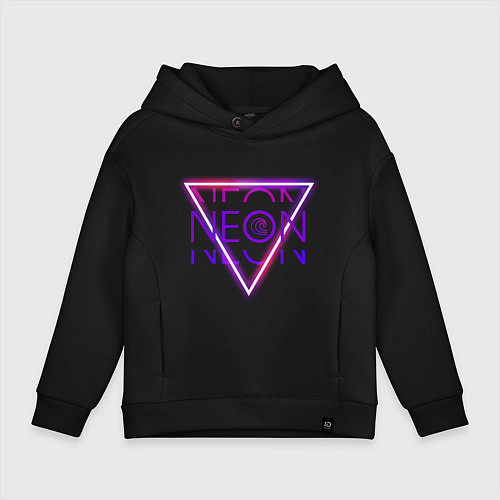 Детское худи оверсайз SEA neon / Черный – фото 1