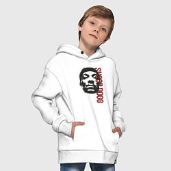 Толстовка оверсайз детская Репер Snoop Dogg, цвет: белый — фото 2