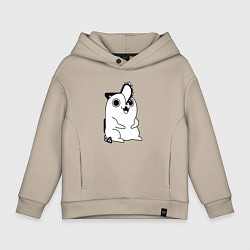 Толстовка оверсайз детская Милый Почита бензопила, цвет: миндальный