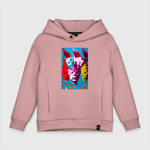 Детское худи оверсайз Энди Уорхол - поп-арт / Пыльно-розовый – фото 1