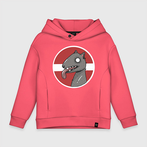 Детское худи оверсайз Волк выходящий за рамки и запреты / Коралловый – фото 1