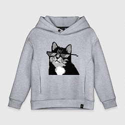 Детское худи оверсайз Pixel coot cat in glasses
