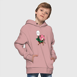 Толстовка оверсайз детская Peanut breathing, цвет: пыльно-розовый — фото 2