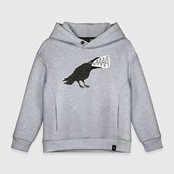 Толстовка оверсайз детская Кричащая ворона, цвет: меланж