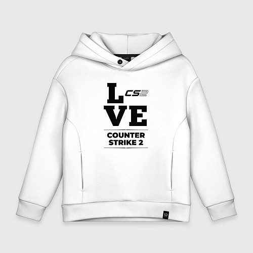 Детское худи оверсайз Counter Strike 2 love classic / Белый – фото 1