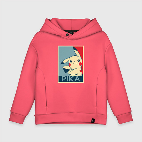 Детское худи оверсайз Pika obey / Коралловый – фото 1