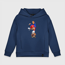 Толстовка оверсайз детская Марио на грибе, цвет: тёмно-синий