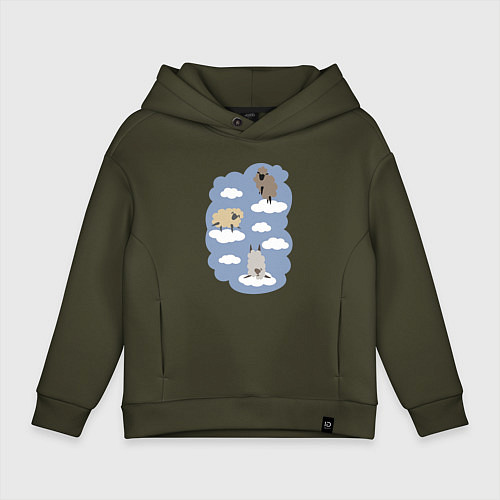 Детское худи оверсайз БаранОблачность / Хаки – фото 1
