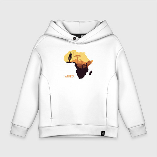 Детское худи оверсайз Africa / Белый – фото 1