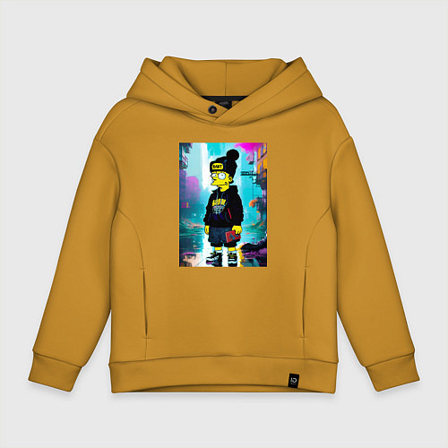 Детское худи оверсайз Bart Simpson - street fantasy / Горчичный – фото 1