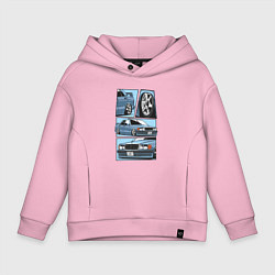 Толстовка оверсайз детская Mercedes-Benz 190E V1, цвет: светло-розовый