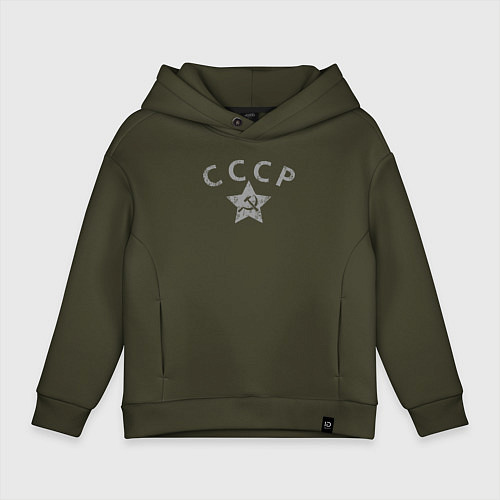 Детское худи оверсайз СССР grey / Хаки – фото 1