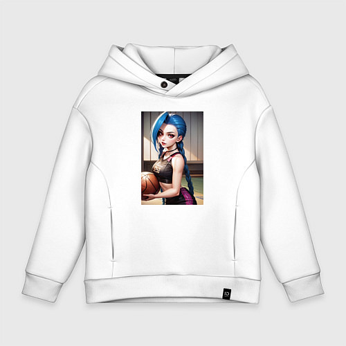 Детское худи оверсайз Jinx с мячом / Белый – фото 1