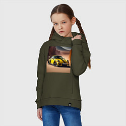 Толстовка оверсайз детская Porsche 911, цвет: хаки — фото 2
