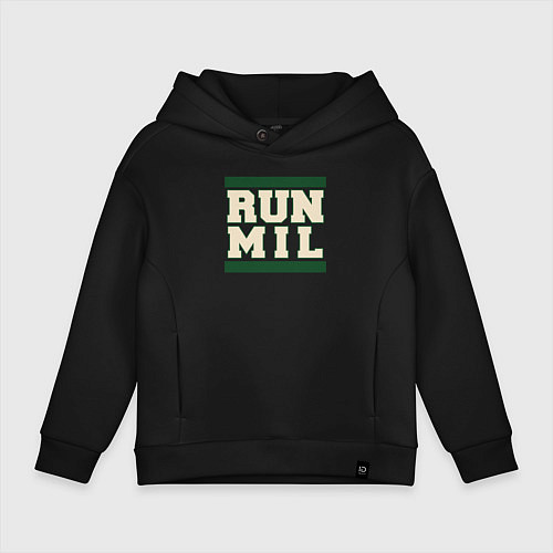 Детское худи оверсайз Run Milwaukee Bucks / Черный – фото 1