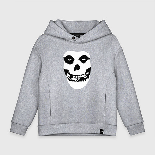 Детское худи оверсайз Череп misfits / Меланж – фото 1