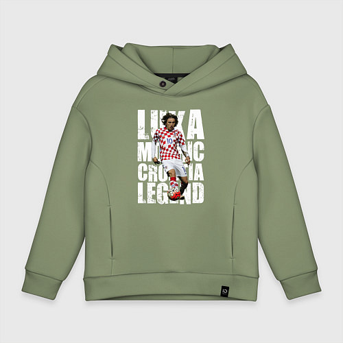Детское худи оверсайз Лука Модрич Хорватия / Авокадо – фото 1