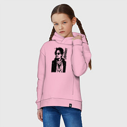 Толстовка оверсайз детская Johnny Depp - graphics, цвет: светло-розовый — фото 2