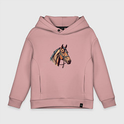 Толстовка оверсайз детская Коняка скакуняка, цвет: пыльно-розовый