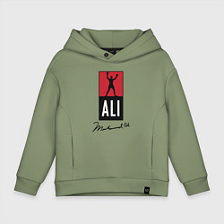 Толстовка оверсайз детская Muhammad Ali boxer, цвет: авокадо