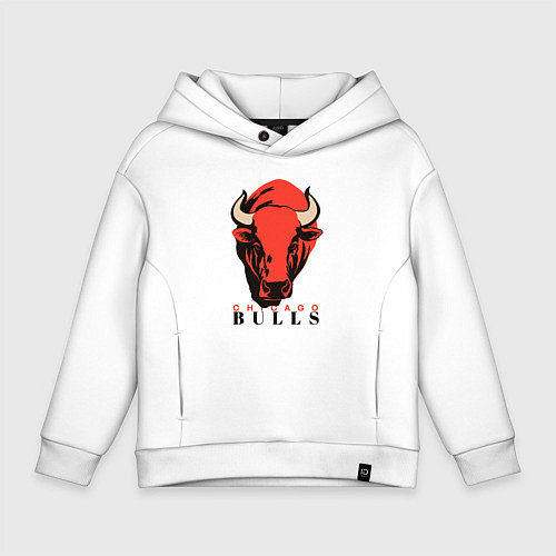 Детское худи оверсайз Chicago bull / Белый – фото 1