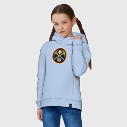 Толстовка оверсайз детская Denver Nuggets logo, цвет: мягкое небо — фото 2