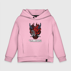 Толстовка оверсайз детская Samurai logo, цвет: светло-розовый