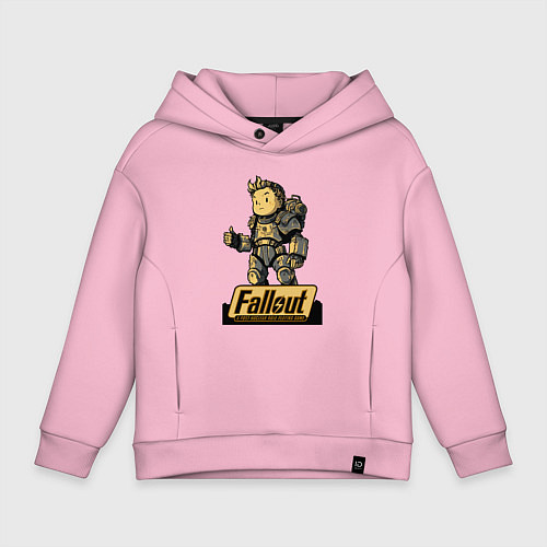 Детское худи оверсайз Vault boy in armor / Светло-розовый – фото 1