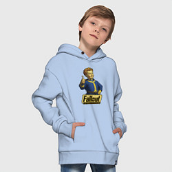 Толстовка оверсайз детская Real vault boy, цвет: мягкое небо — фото 2