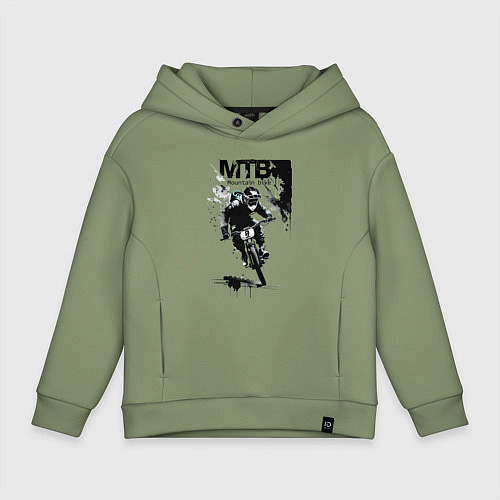 Детское худи оверсайз Mountain bike - extreme / Авокадо – фото 1