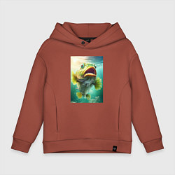 Толстовка оверсайз детская Большой карп, цвет: кирпичный