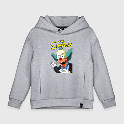 Толстовка оверсайз детская Krusty the clown, цвет: меланж