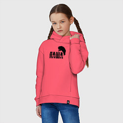 Толстовка оверсайз детская Паша и медведь, цвет: коралловый — фото 2