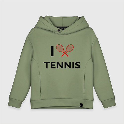 Детское худи оверсайз I Love Tennis / Авокадо – фото 1