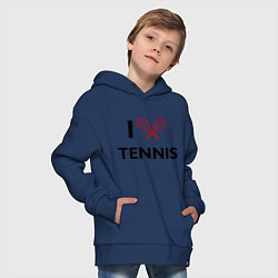 Толстовка оверсайз детская I Love Tennis, цвет: тёмно-синий — фото 2