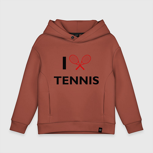 Детское худи оверсайз I Love Tennis / Кирпичный – фото 1